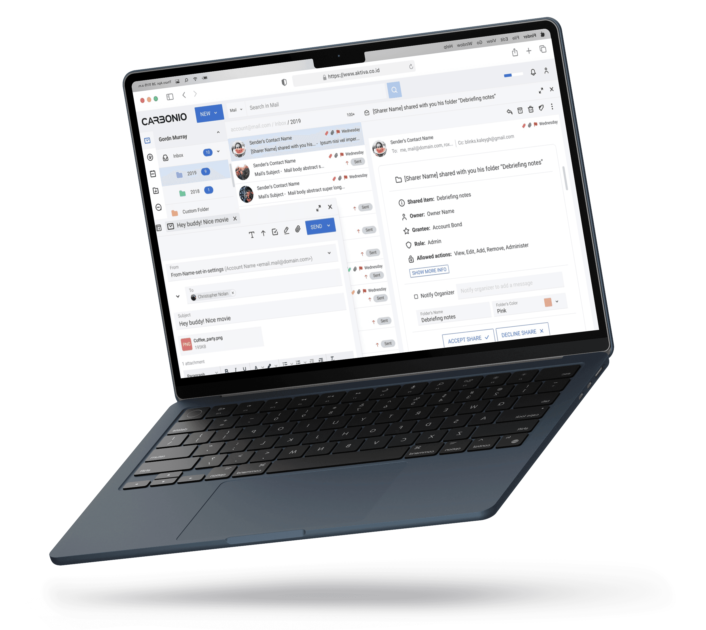 Carbonio productivity tools interface
